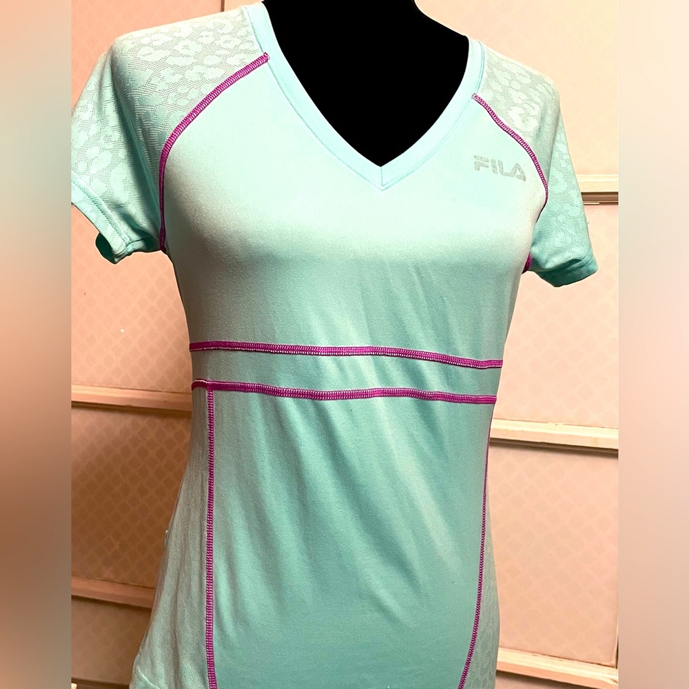 Fila Sports Women's V-Neck Short Sleeve Athletic Running Top